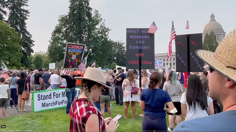 Protests Ignite at Washington State Capitol over Forced Vaccination Mandate – NewsWars