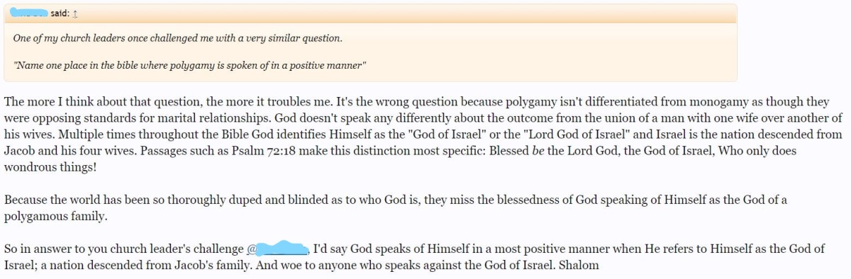 Is polygyny ever spoken of positively in Scripture? | natsab