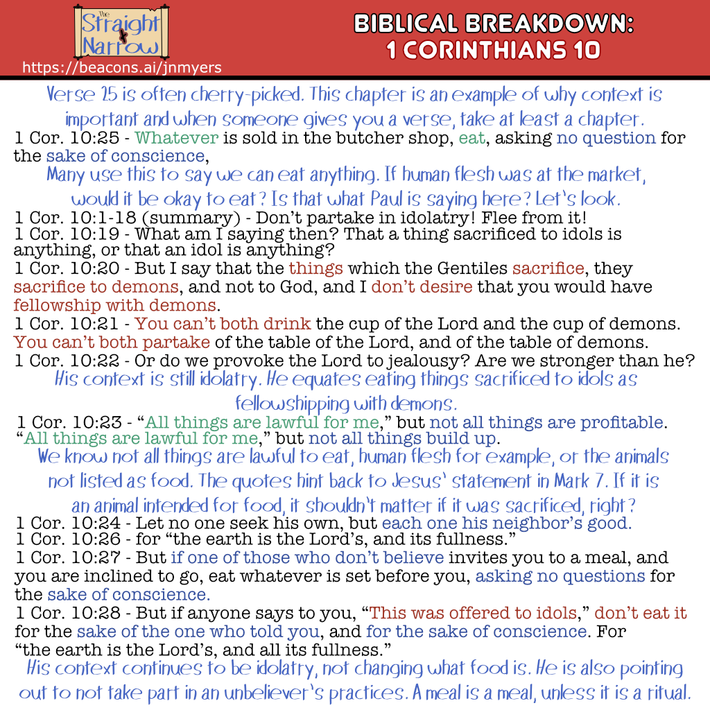 The Straight + Narrow - Biblical Breakdown: 1 Corinthians 10